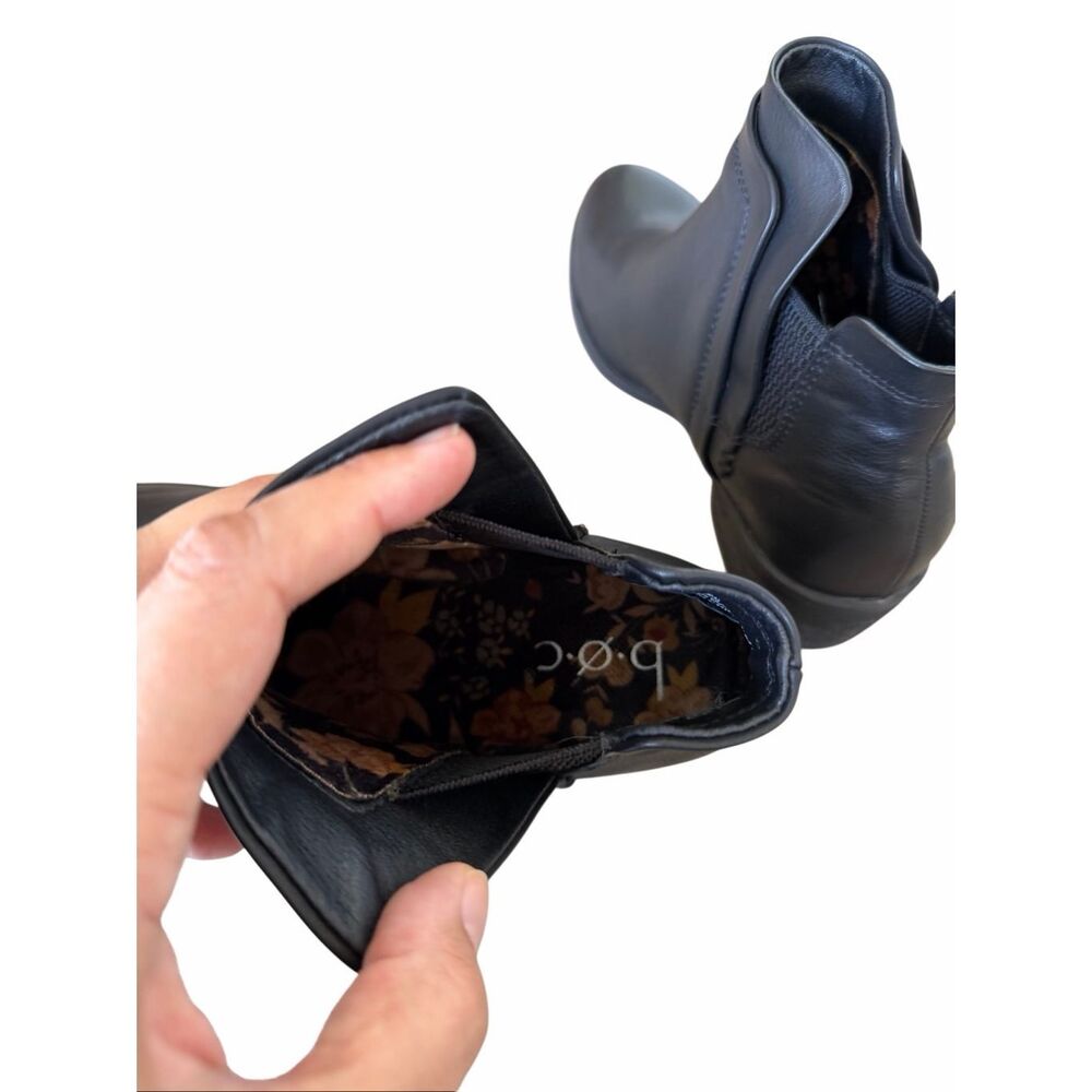 B.o.c Ankle Booties Size 8 Black Block Heel Elastic Gore Panels Cushioned - Picture 5 of 9